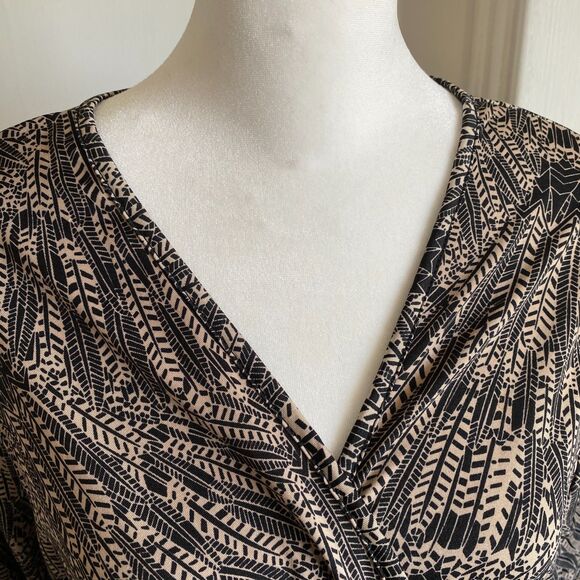 Lapogee Bell Sleeve Boho Elastic Waist Earthy Maxi Dress, size L - Picture 4 of 14